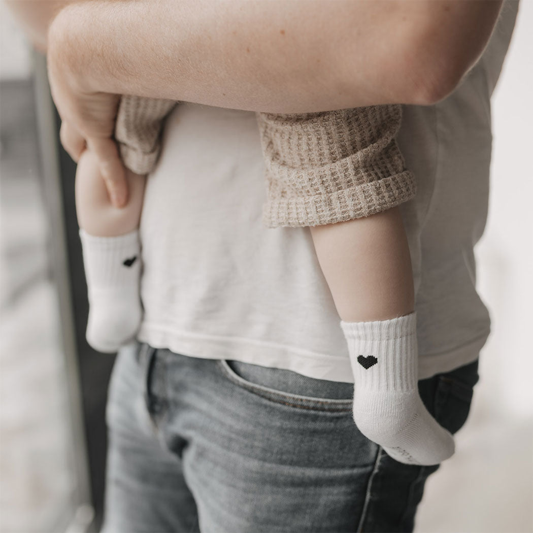 Babysocken "Herz" - 3 Monate (Schwarz)