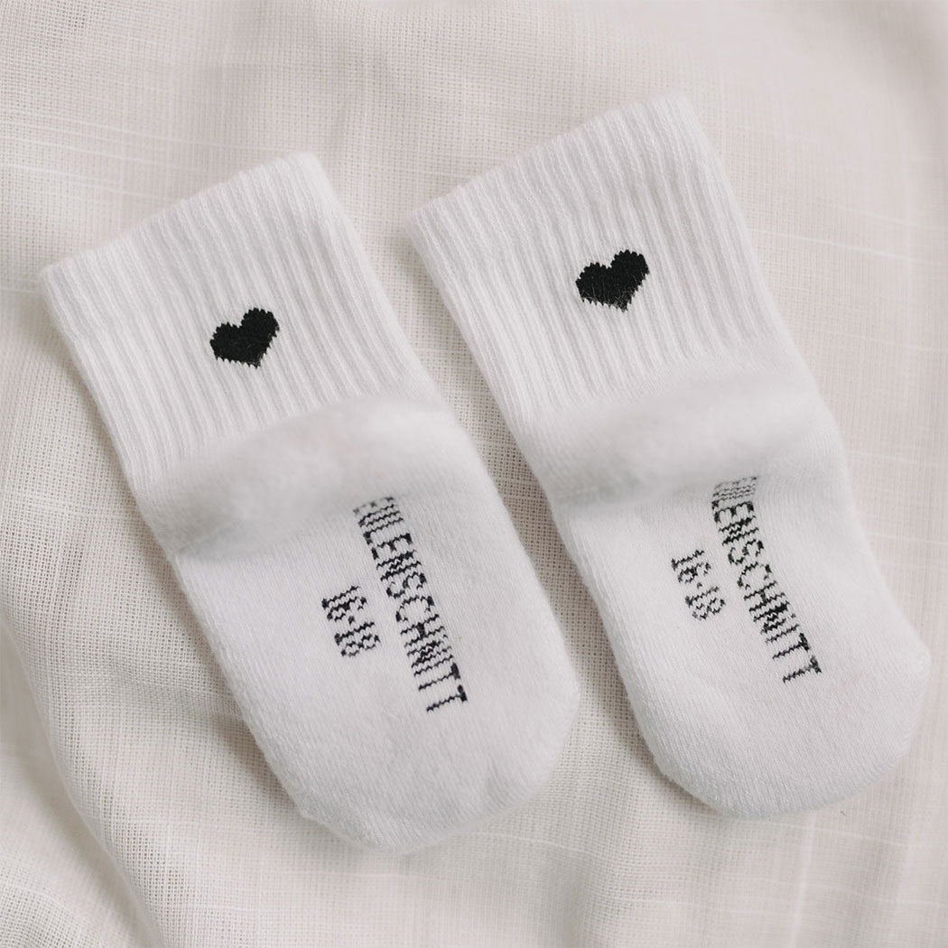 Babysocken "Herz" - 3 Monate (Schwarz)