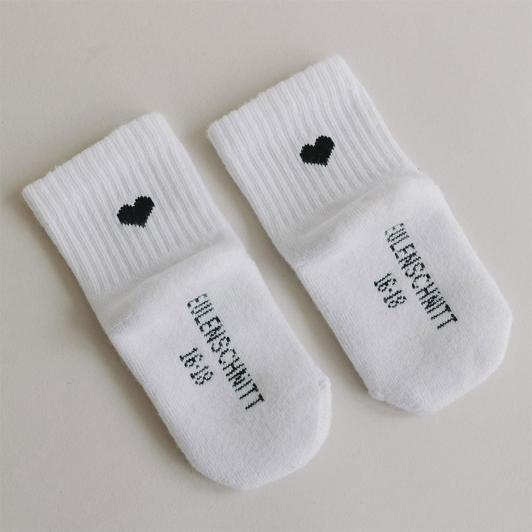 Babysocken "Herz" - 3 Monate (Schwarz)