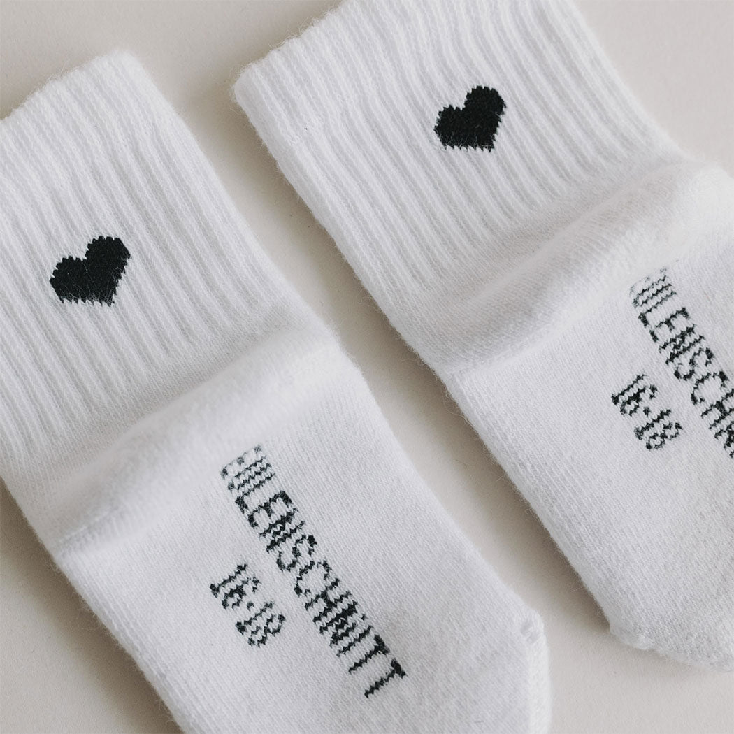Babysocken "Herz" - 3 Monate (Schwarz)