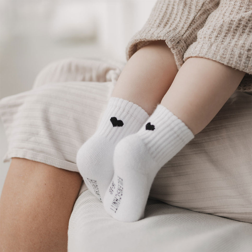 Babysocken "Herz" - 3 Monate (Schwarz)