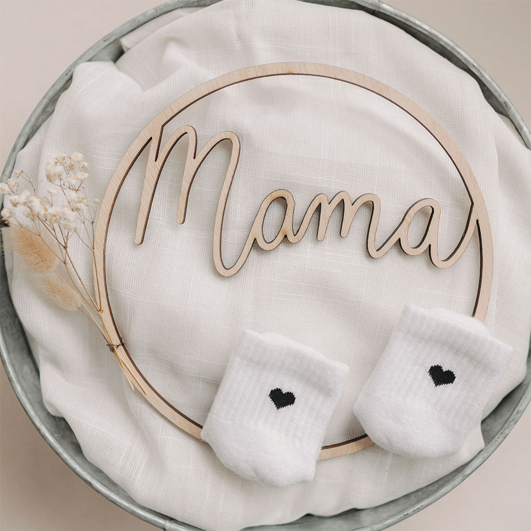 Babysocken "Herz" - 3 Monate (Schwarz)