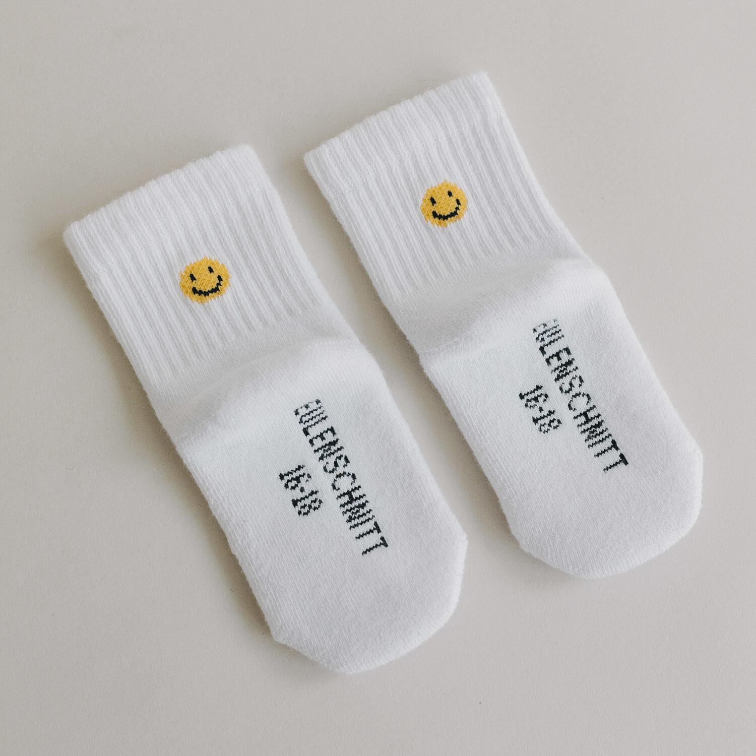 Babysocken "Smiley" - 3 Monate (Weiß)