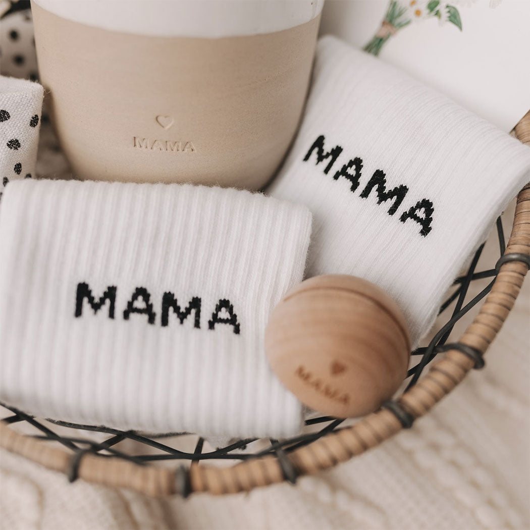 Socken "Mama" - 35-38 (Weiß)