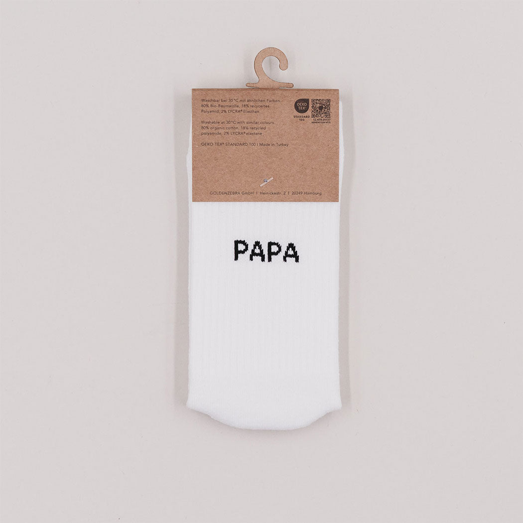 Socken "Papa" - 39-42 (Weiß)