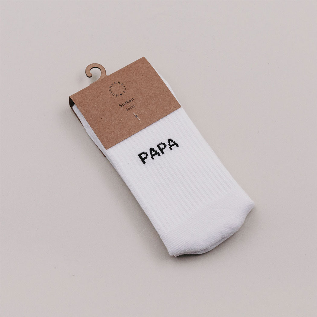 Socken "Papa" - 39-42 (Weiß)
