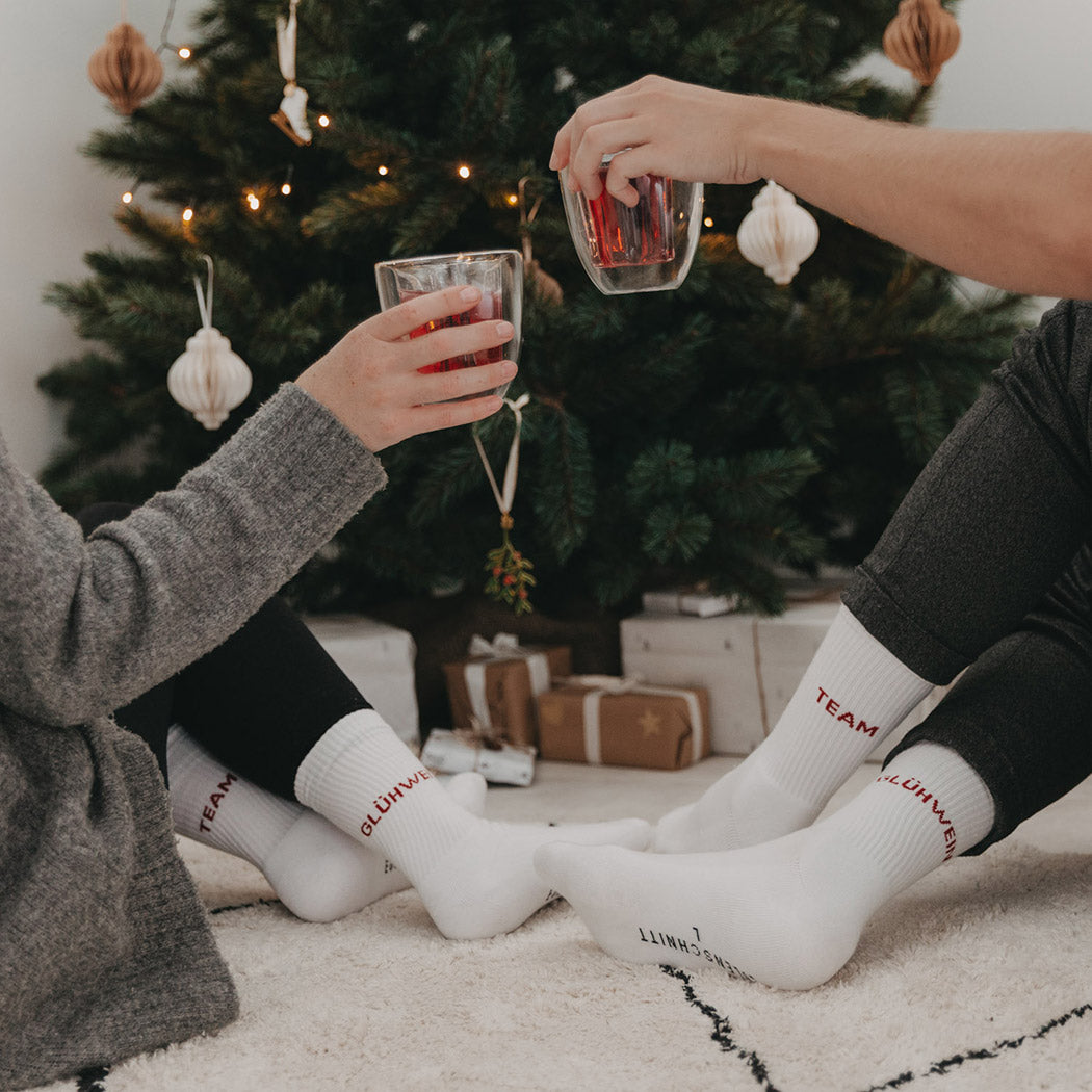 Socken "Team Glühwein" (Weiß)
