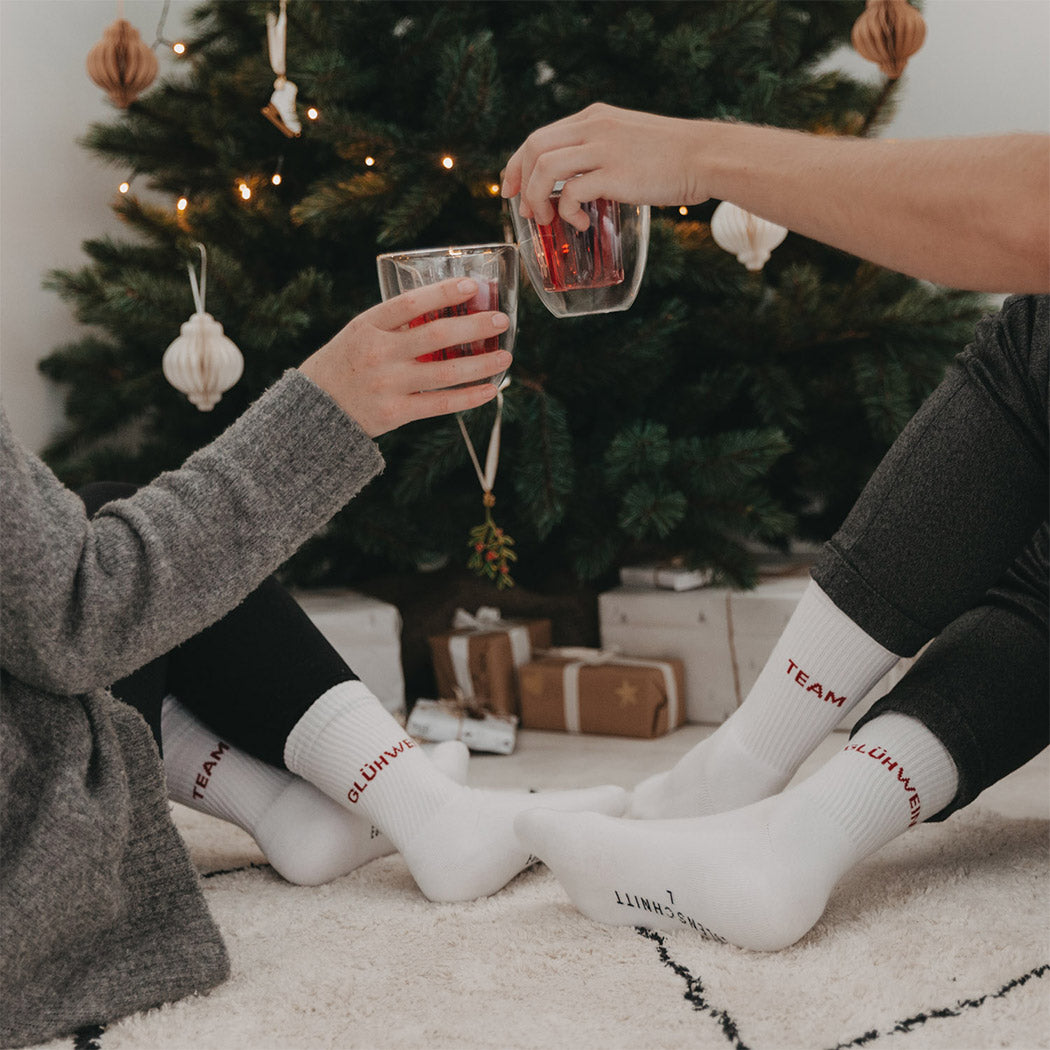 Socken "Team Glühwein" (Weiß)
