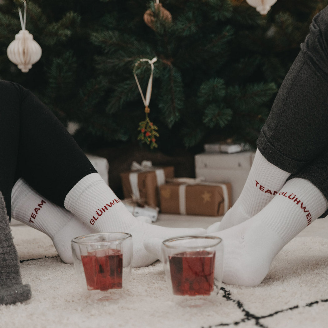 Socken "Team Glühwein" (Weiß)