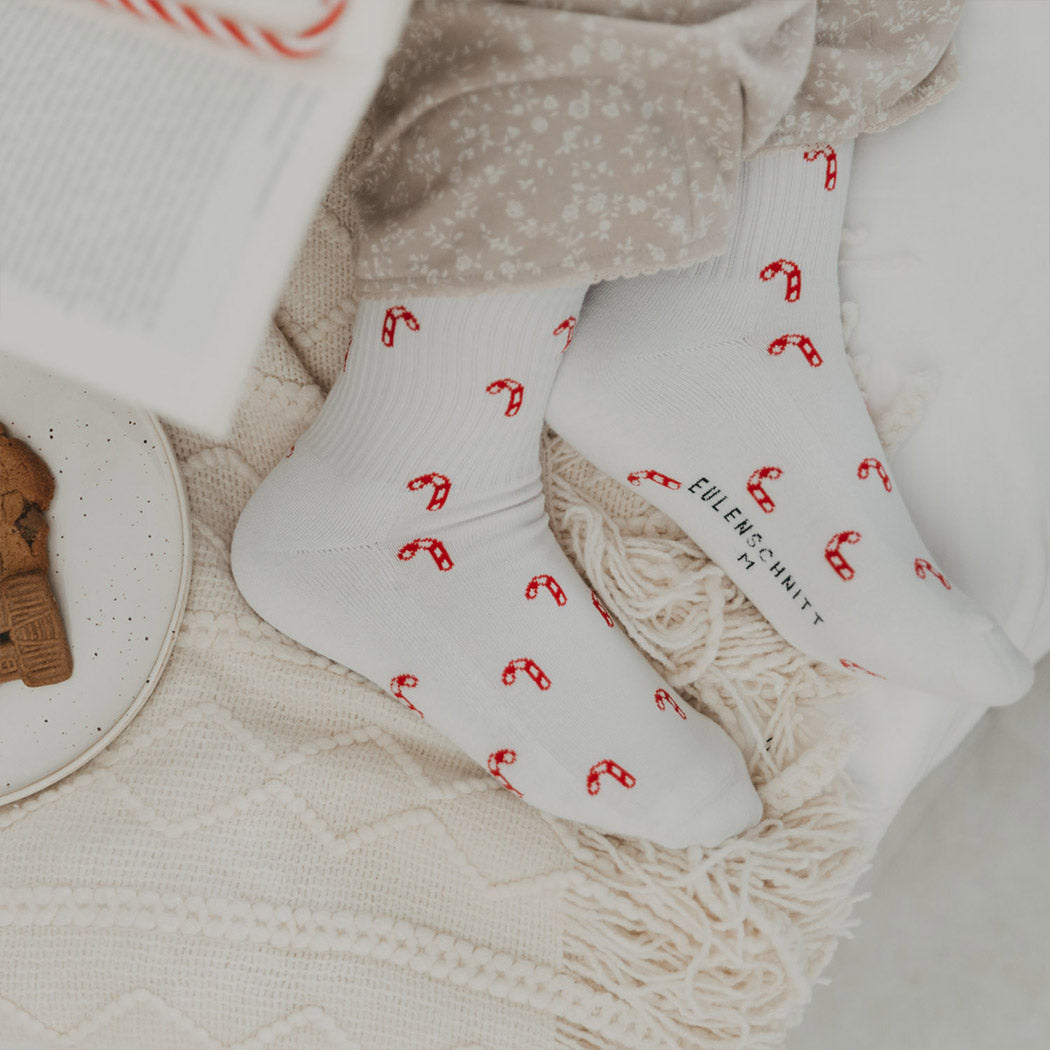 Socken "Zuckerstangen" (Weiß)