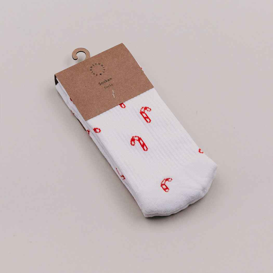Socken "Zuckerstangen" (Weiß)
