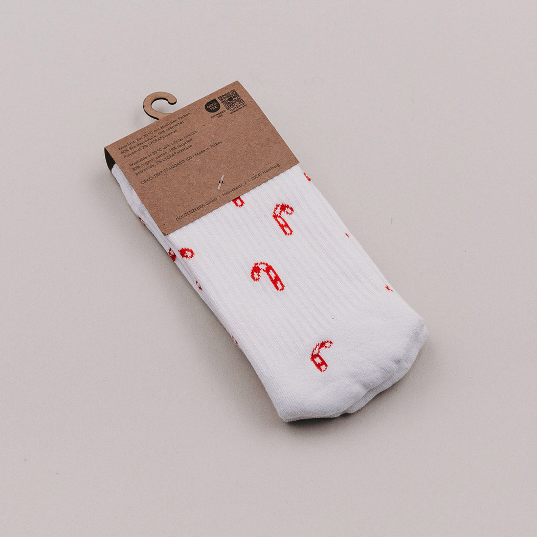 Socken "Zuckerstangen" (Weiß)