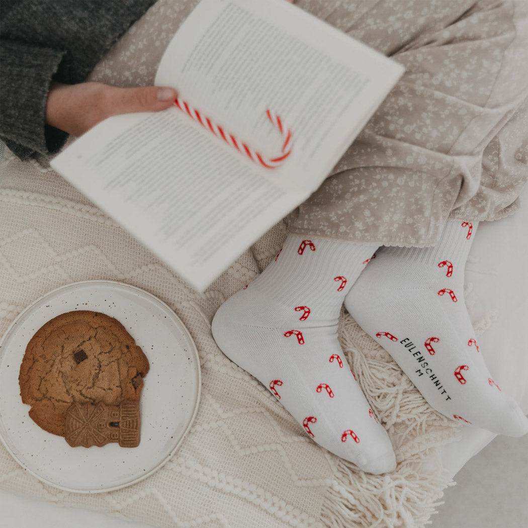 Socken "Zuckerstangen" (Weiß)
