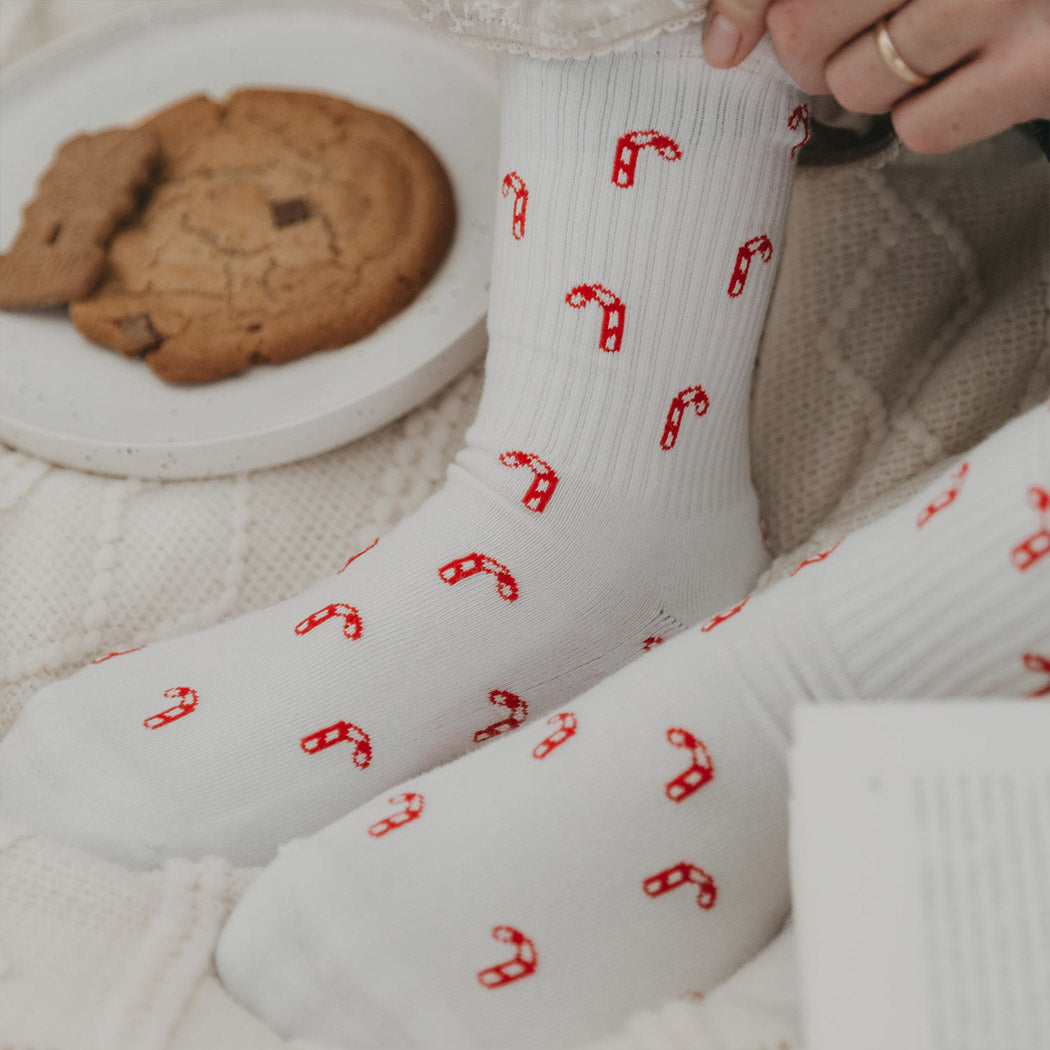 Socken "Zuckerstangen" (Weiß)