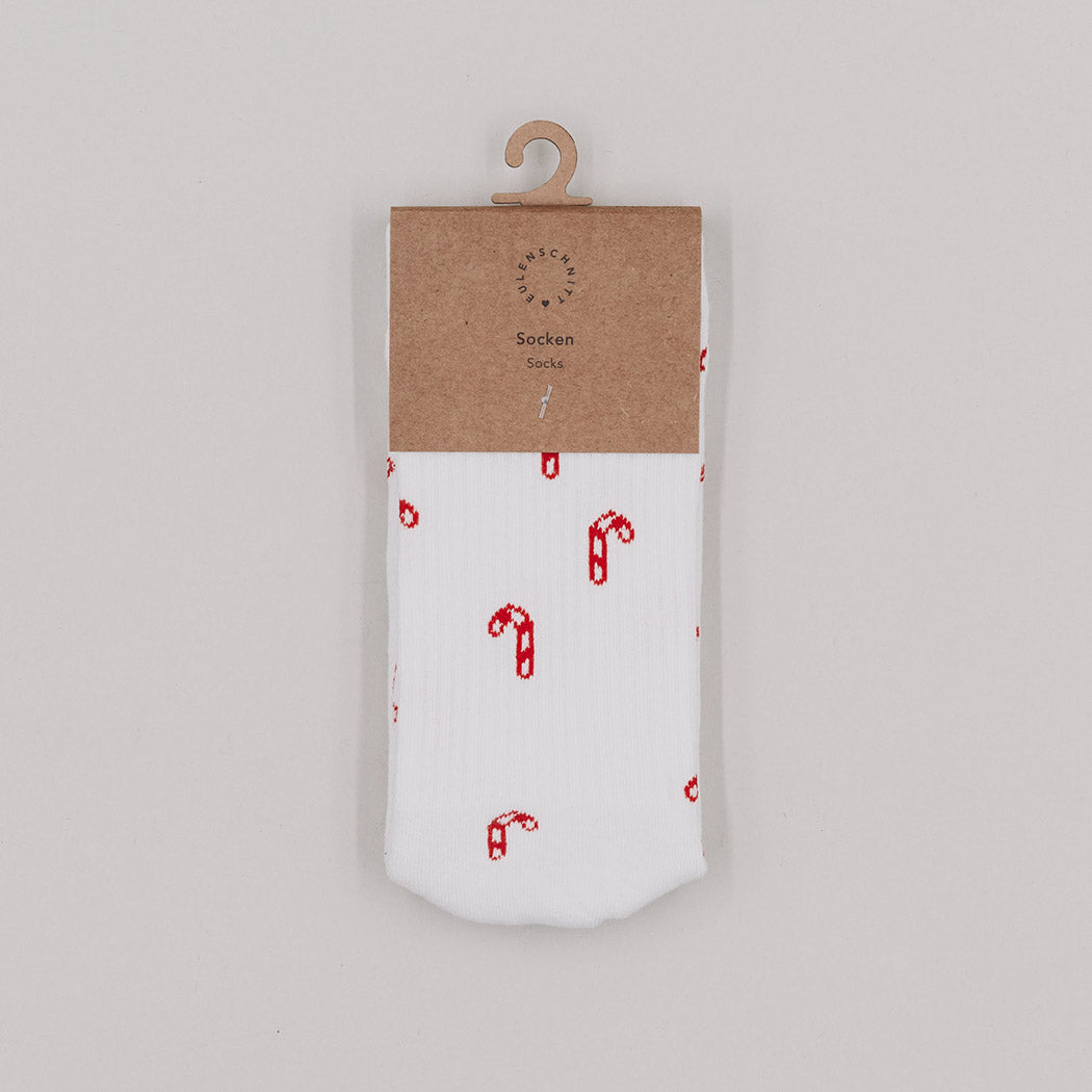 Socken "Zuckerstangen" (Weiß)