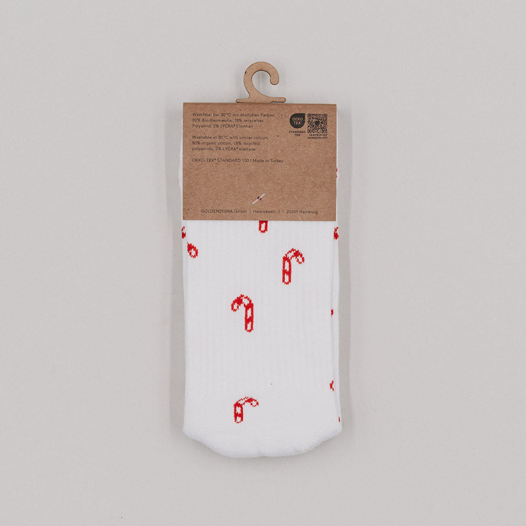 Socken "Zuckerstangen" (Weiß)