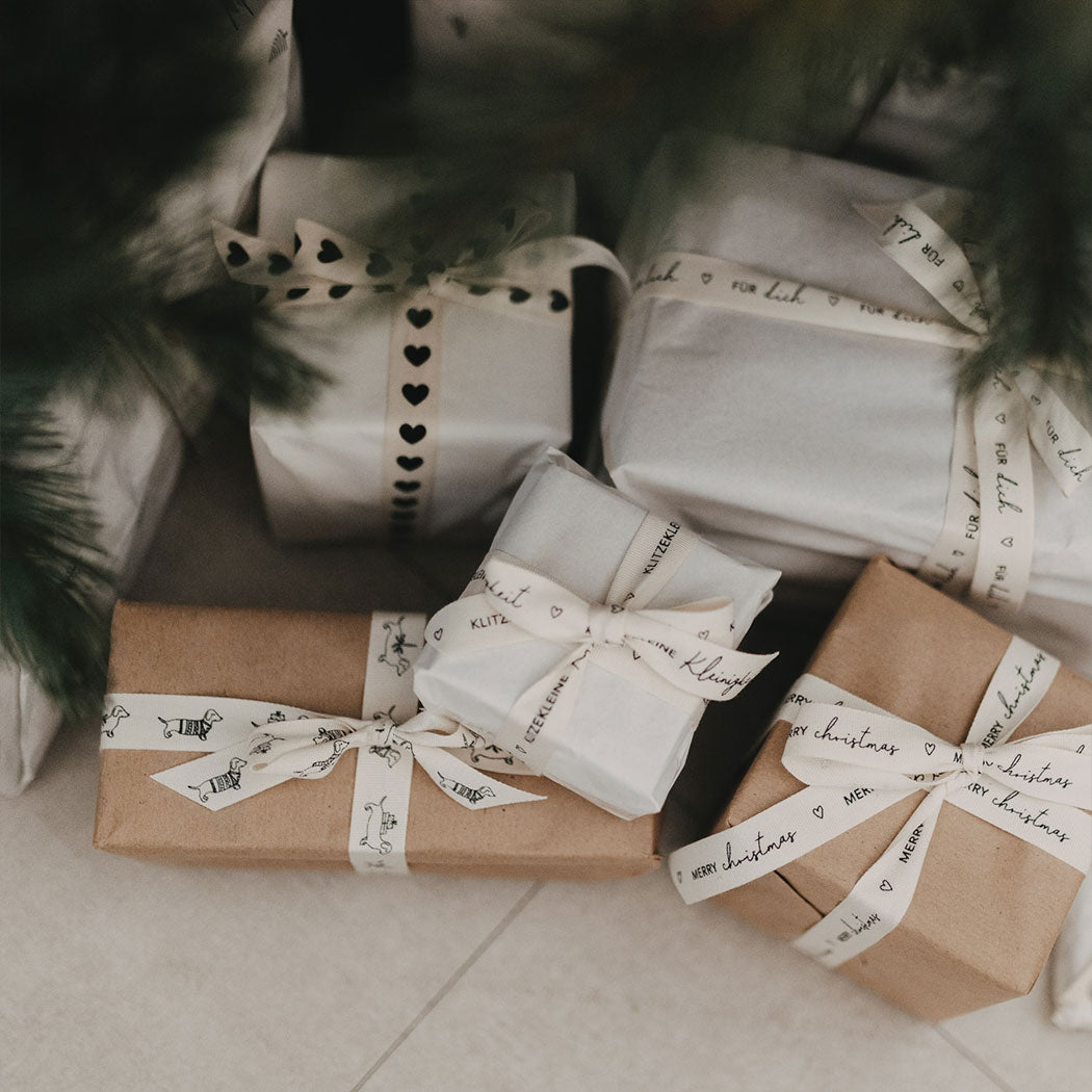 Geschenkband "Weihnachtsdackel" - 5m