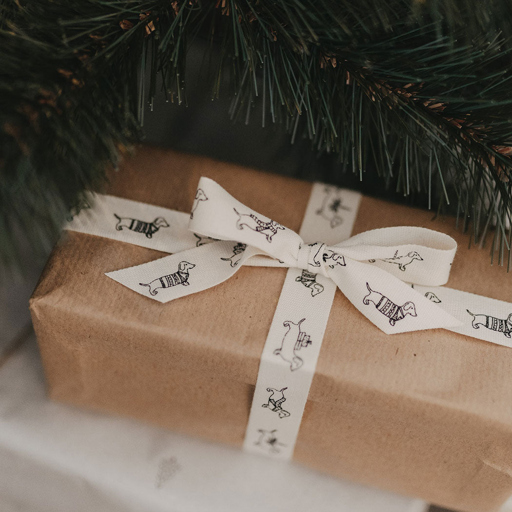 Geschenkband "Weihnachtsdackel" - 5m