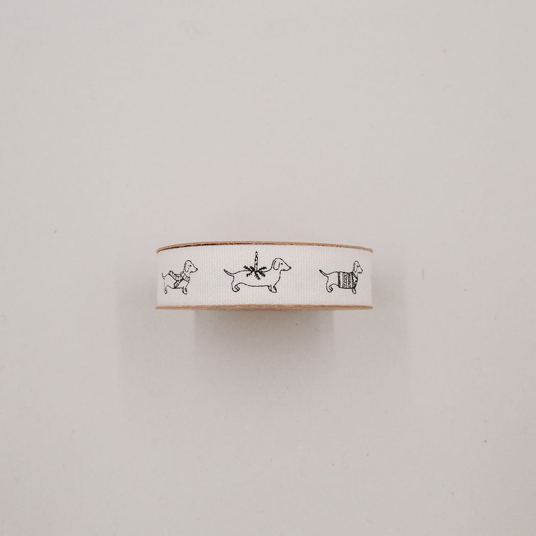 Geschenkband "Weihnachtsdackel" - 5m