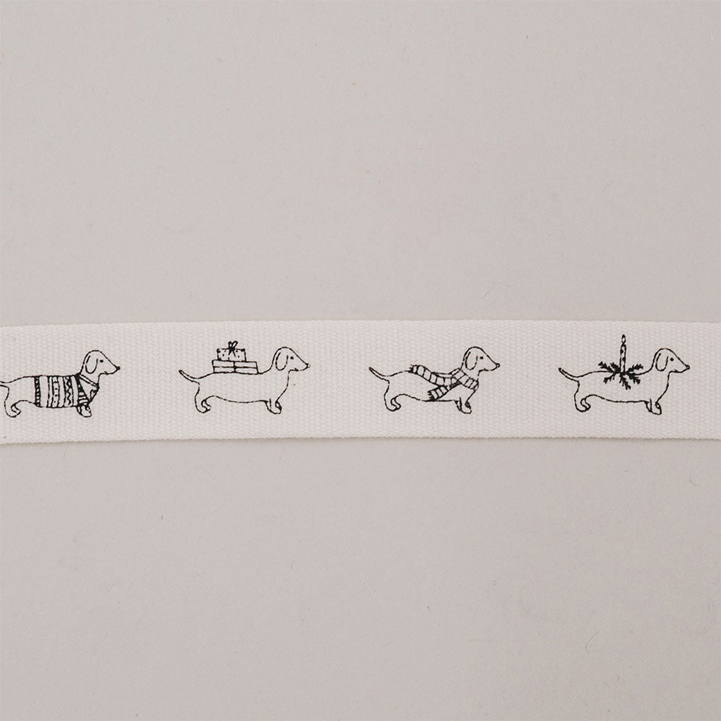 Geschenkband "Weihnachtsdackel" - 5m