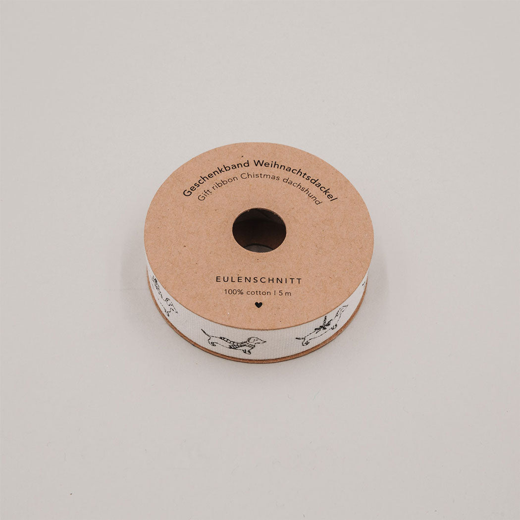 Geschenkband "Weihnachtsdackel" - 5m