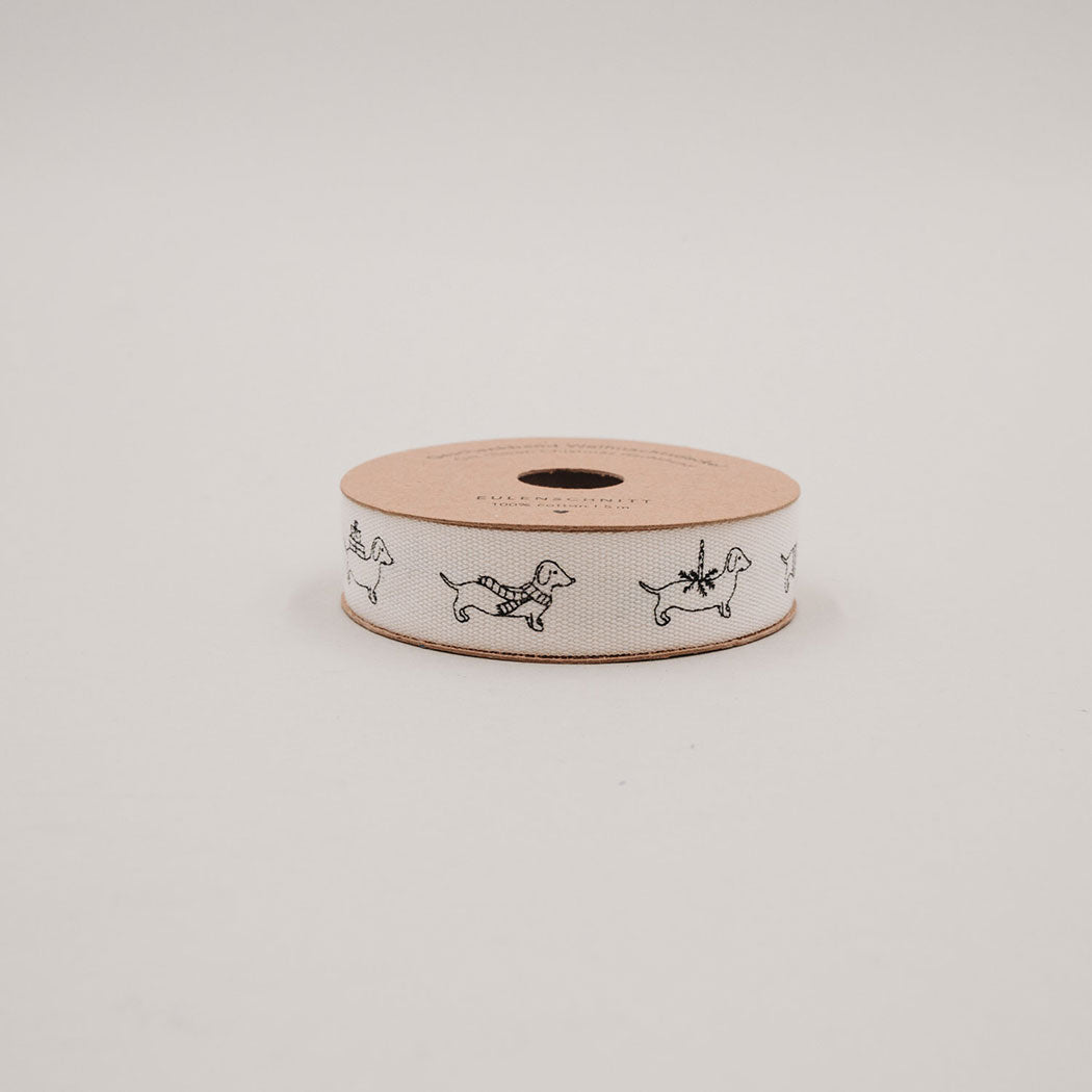 Geschenkband "Weihnachtsdackel" - 5m