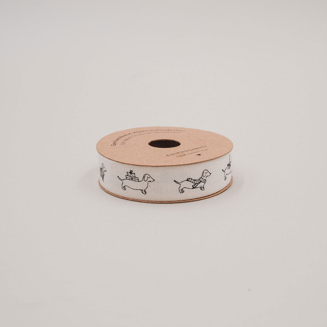 Geschenkband "Weihnachtsdackel" - 5m