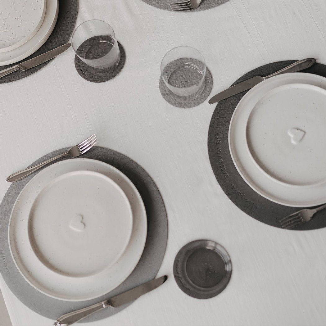 Wendbares Platzset "Wie schön" (Grau)