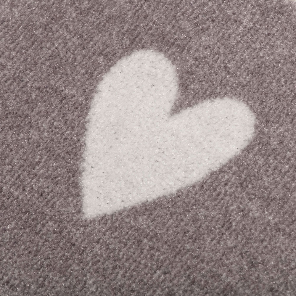 Kleine waschbare Fußmatte "Weiße Herzen" - 75x25 cm