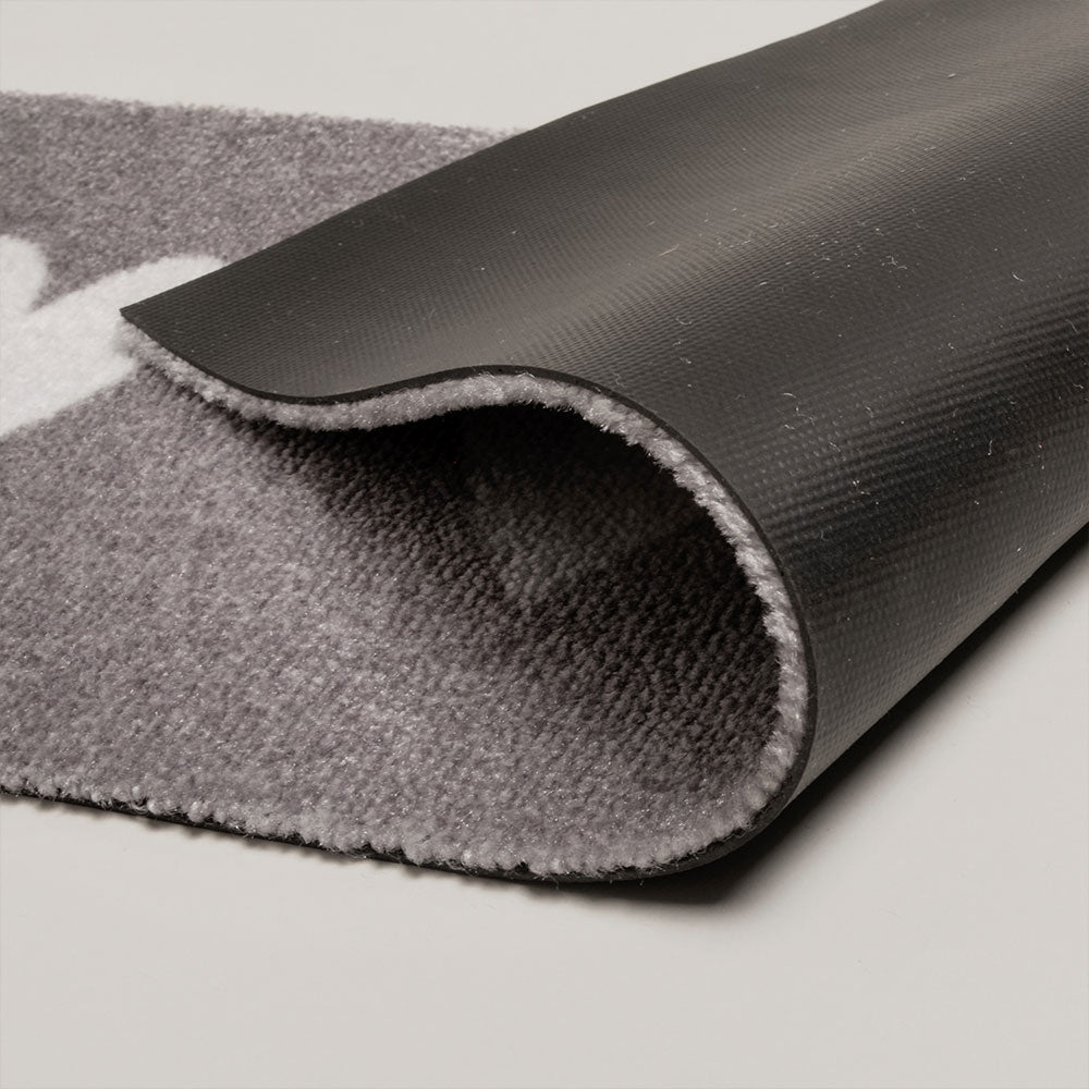 Kleine waschbare Fußmatte "Weiße Herzen" - 75x25 cm