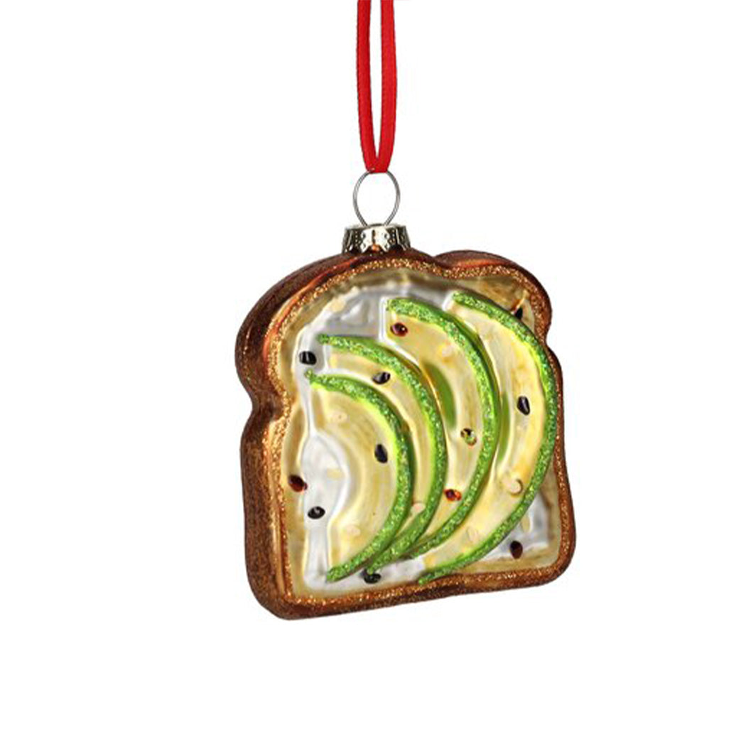 Anhänger "Avocado-Toast" - 7,5x2,7x9 cm (Braun/Grün)