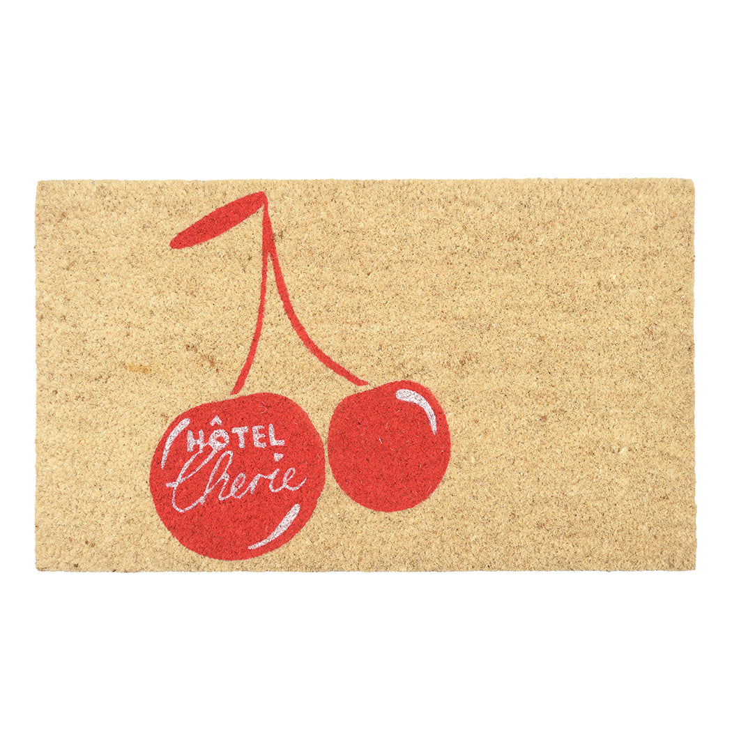 Fußmatte "Hotel Cherie" - 75x45 cm (Natur/Rot)