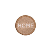 Jute-Kreisdeko mit Aufschrift „HOME“ aus Naturfaser