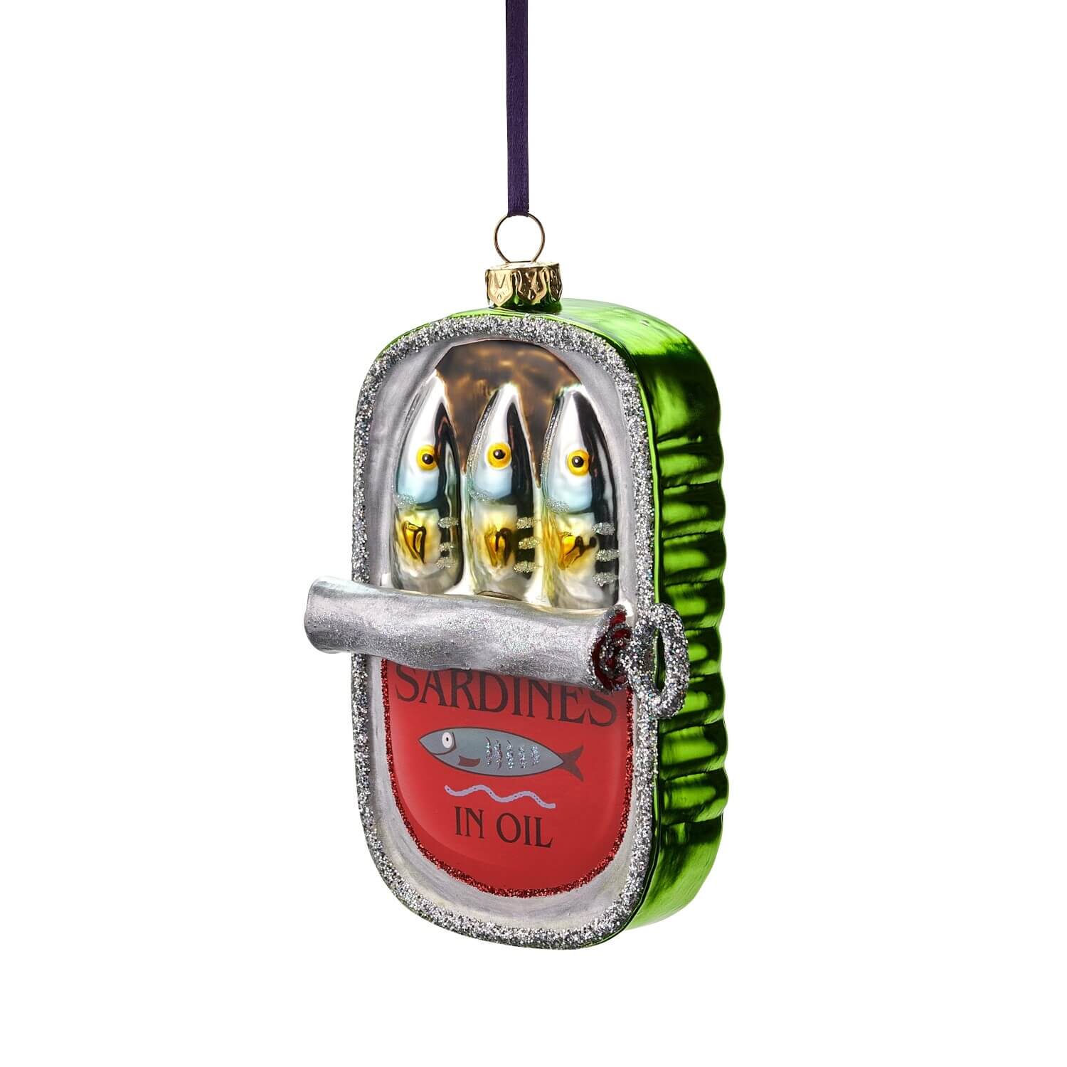 Weihnachtsanhänger "Sardinendose" - 7,5x3,5x12 cm (Grün)