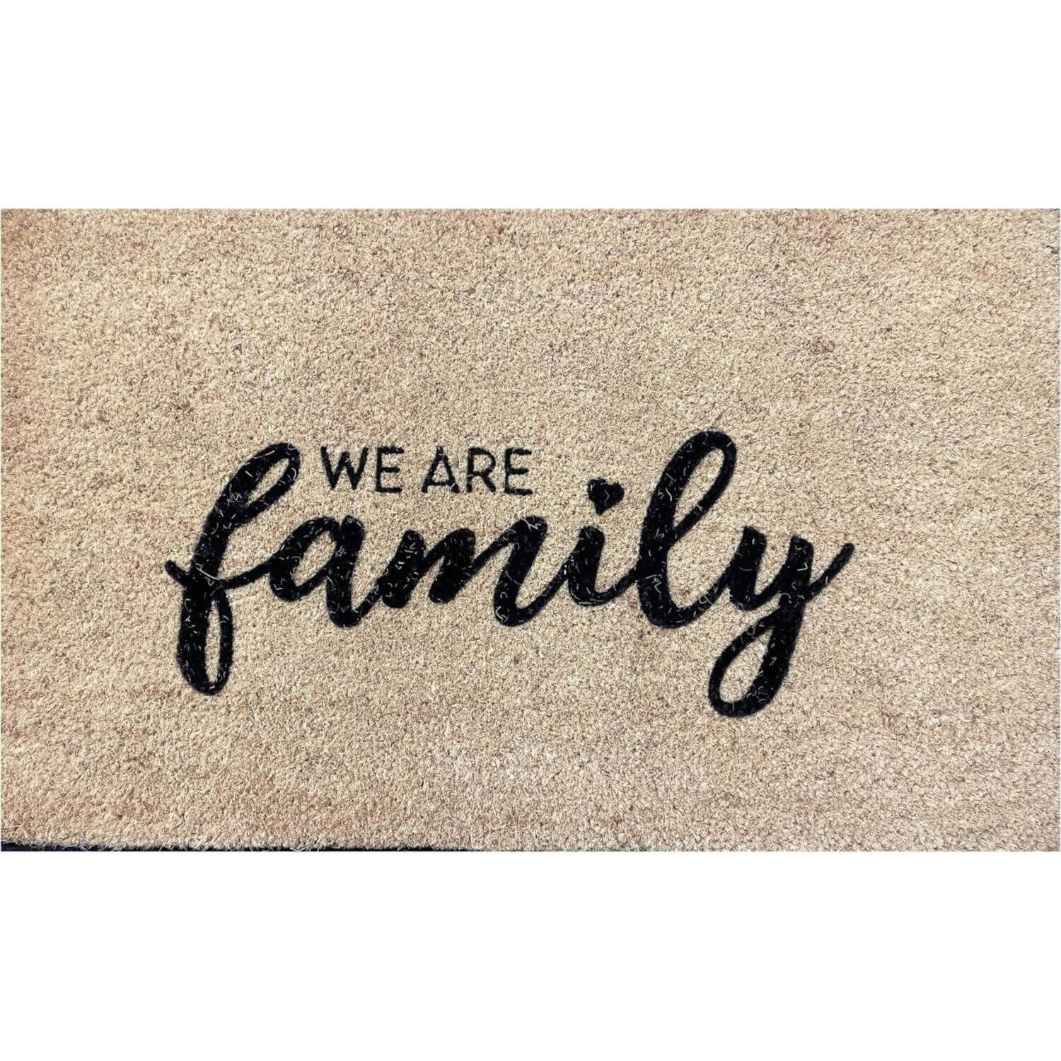 Fußmatte "We are family" - 75x45 cm (Natur)