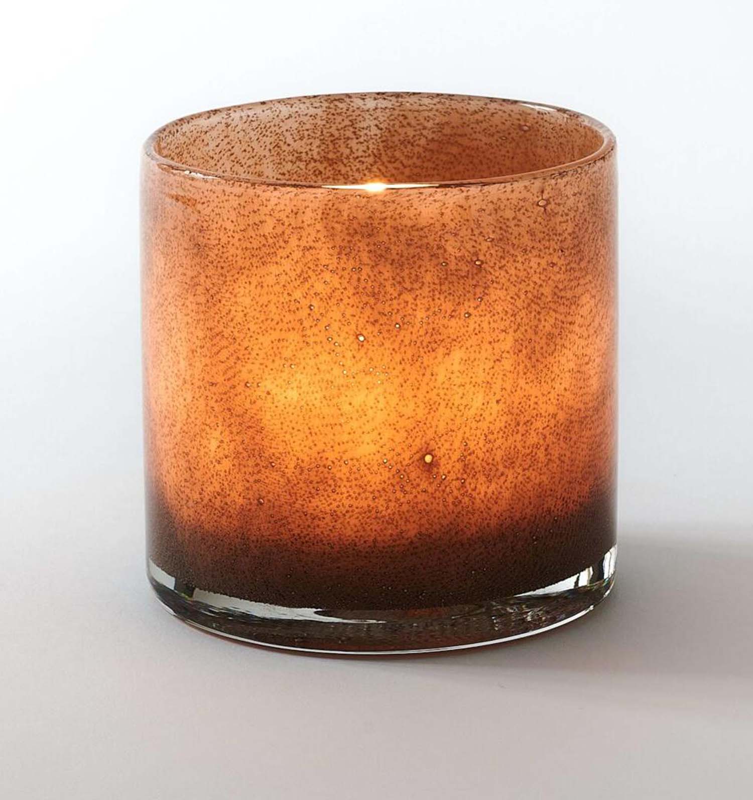 Windlicht "Linen - Glitzer Bubbles" - 10 cm (Taupe)