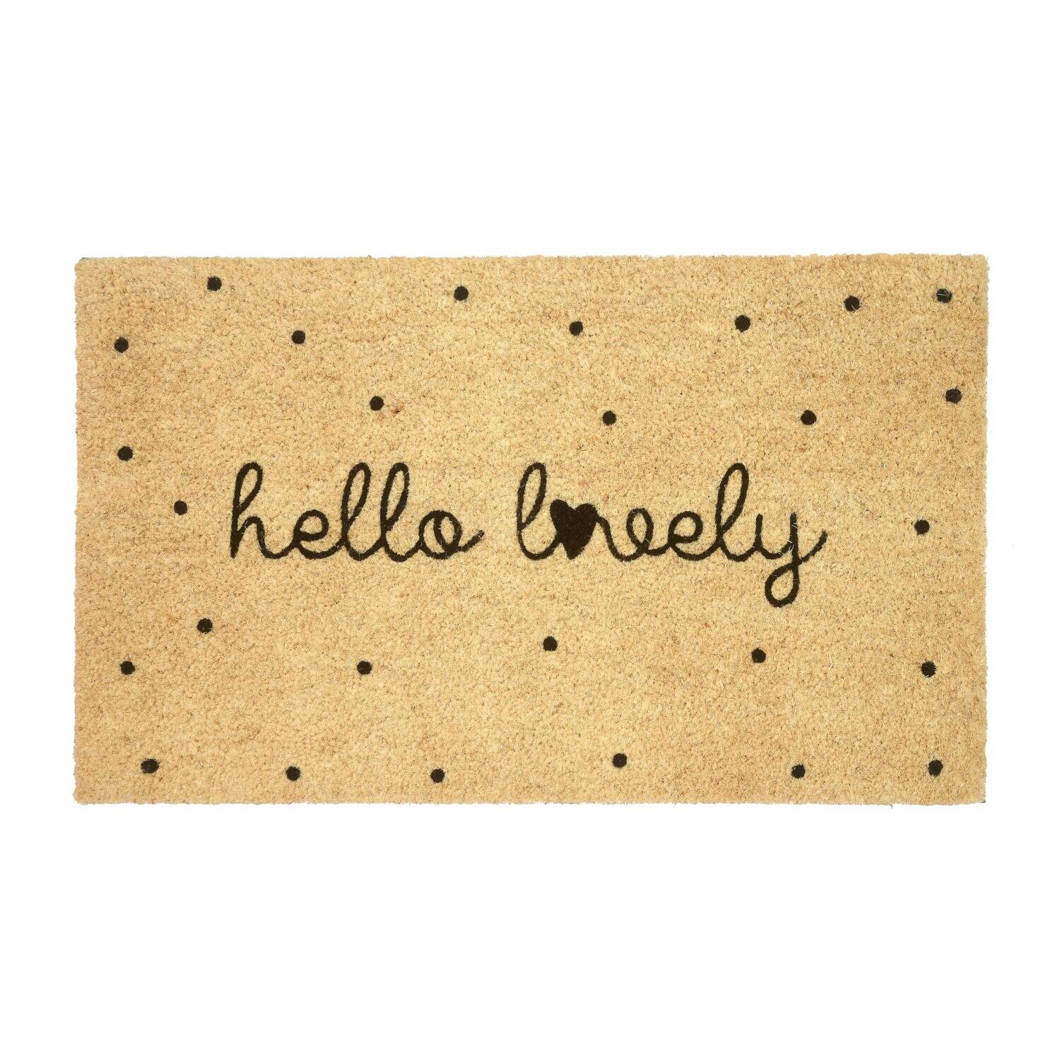 Fußmatte "Hello lovely" - 45x75 cm (Natur/Schwarz)