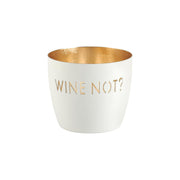 Windlicht "Madras - Wine not?" - M (Weiß/Gold)
