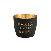 Windlicht "Madras - Pasta la vista baby!" - M (Schwarz/Gold)