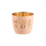 Windlicht "Madras - Mädelsabend" - M (Pastellorange/Gold)