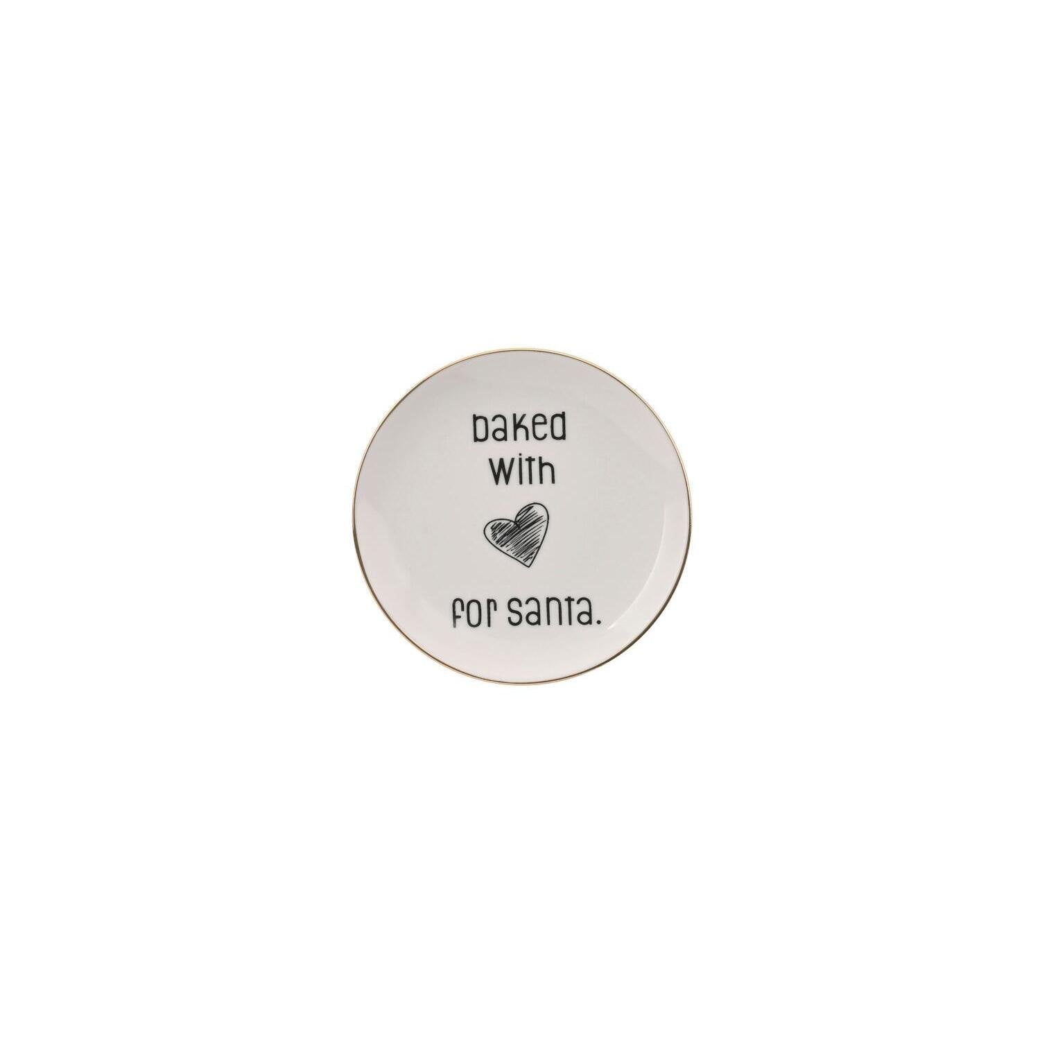 Deko-Teller "Love Plates - Baked with..." - 10 cm (Weiß)