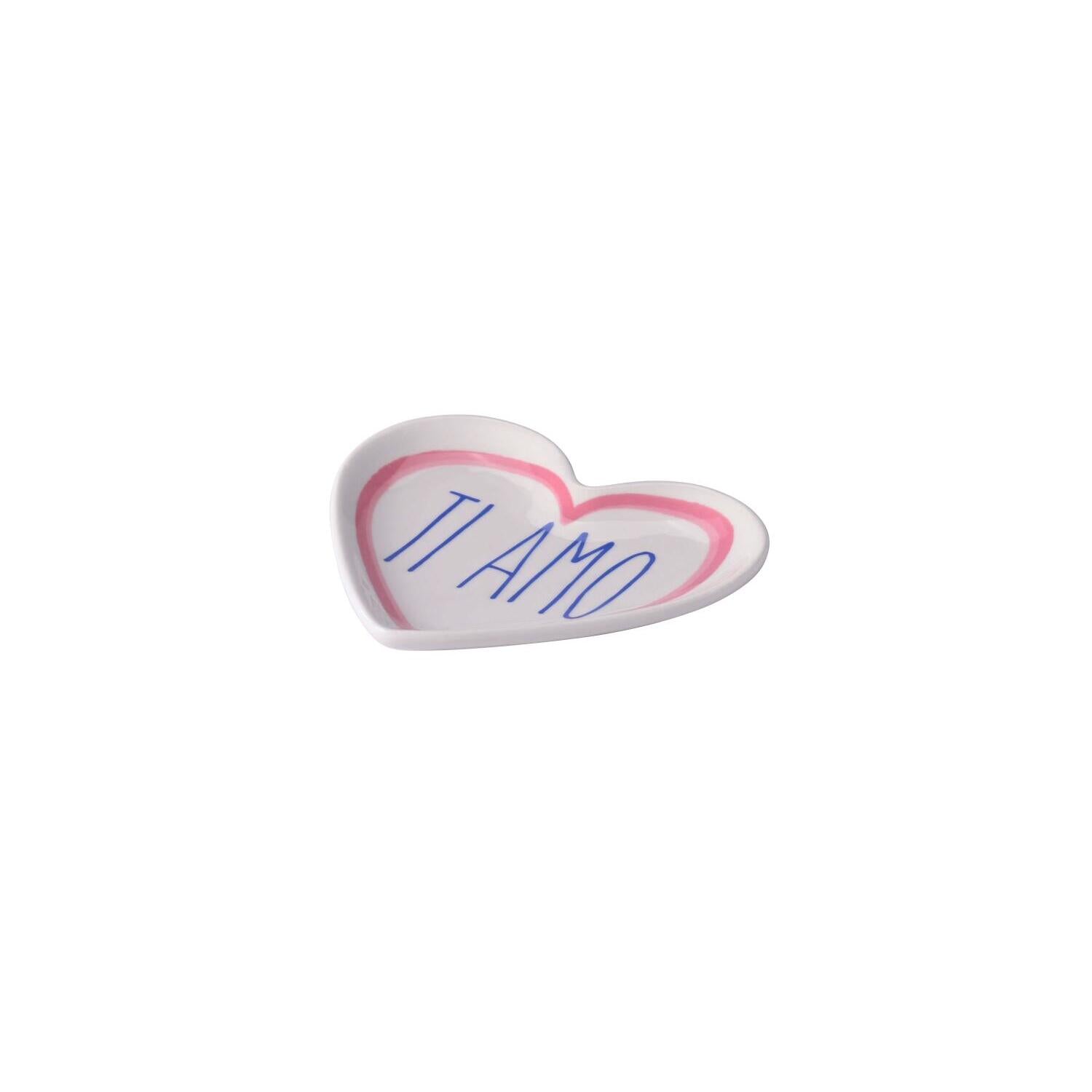 Deko-Teller "Love Plates - Ti amo" - 11,5x1x10 cm (Weiß)