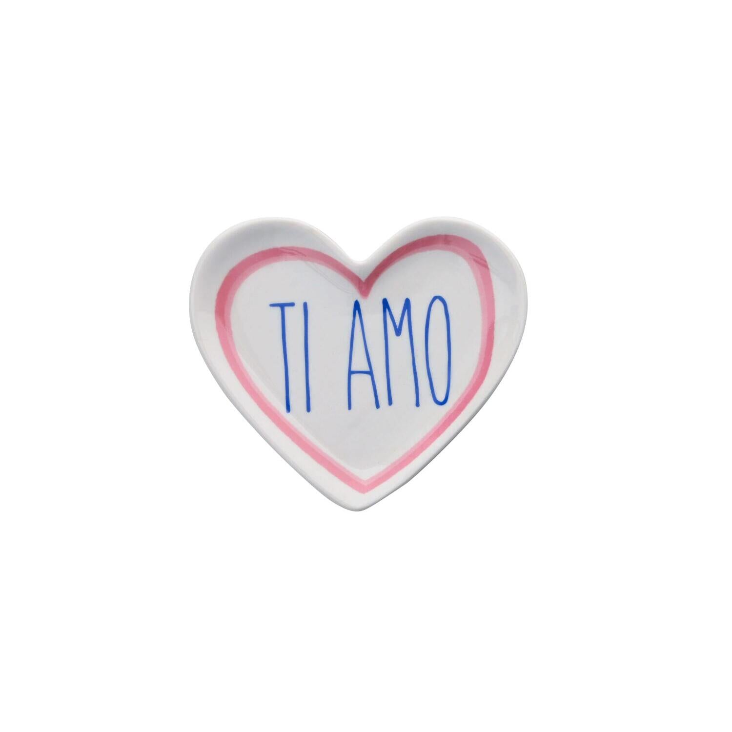 Deko-Teller "Love Plates - Ti amo" - 11,5x1x10 cm (Weiß)