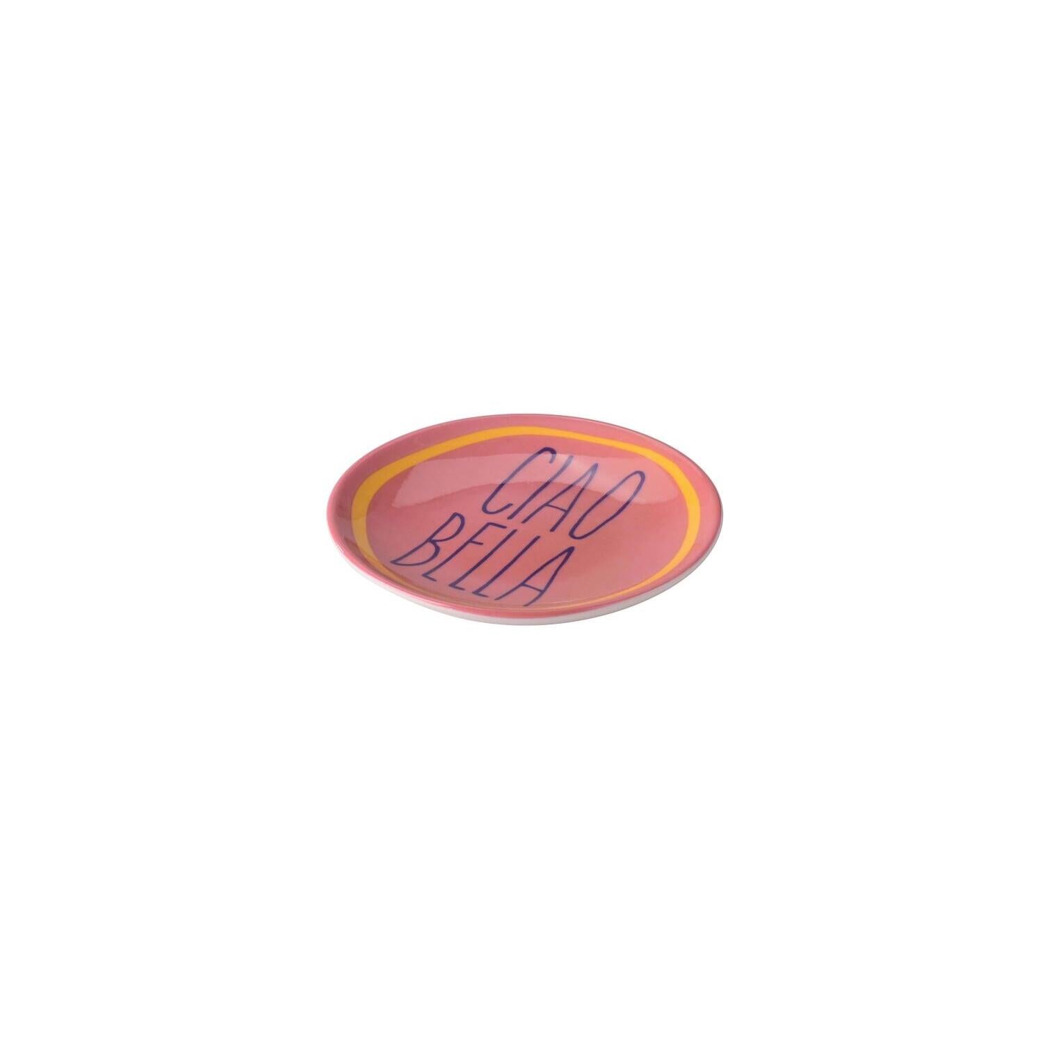 Deko-Teller "Love Plates - Ciao Bella" - 10x1,5x10cm (Rosa)