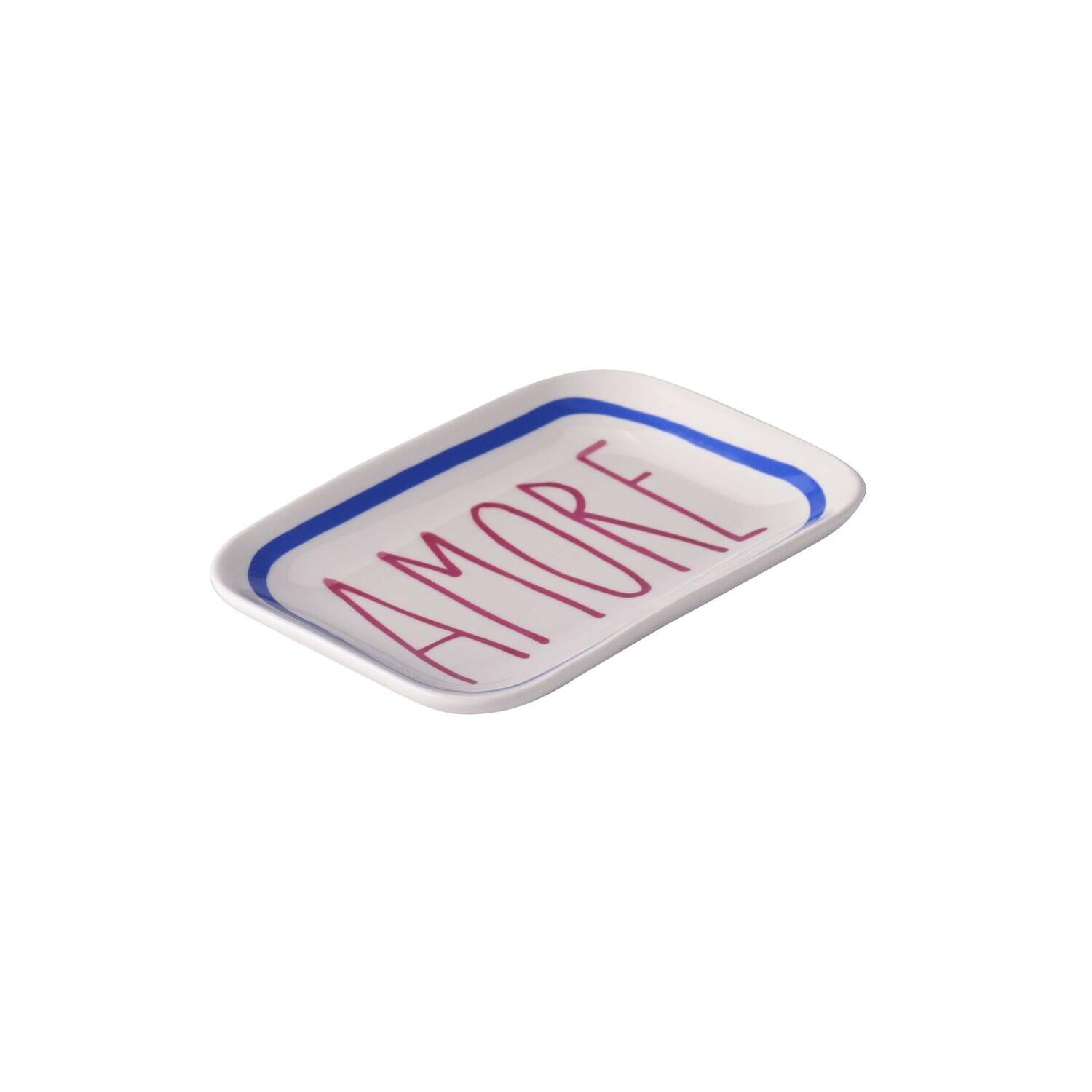 Deko-Teller "Love Plates - Amore" - 15,5x2x10,5 cm (Weiß)