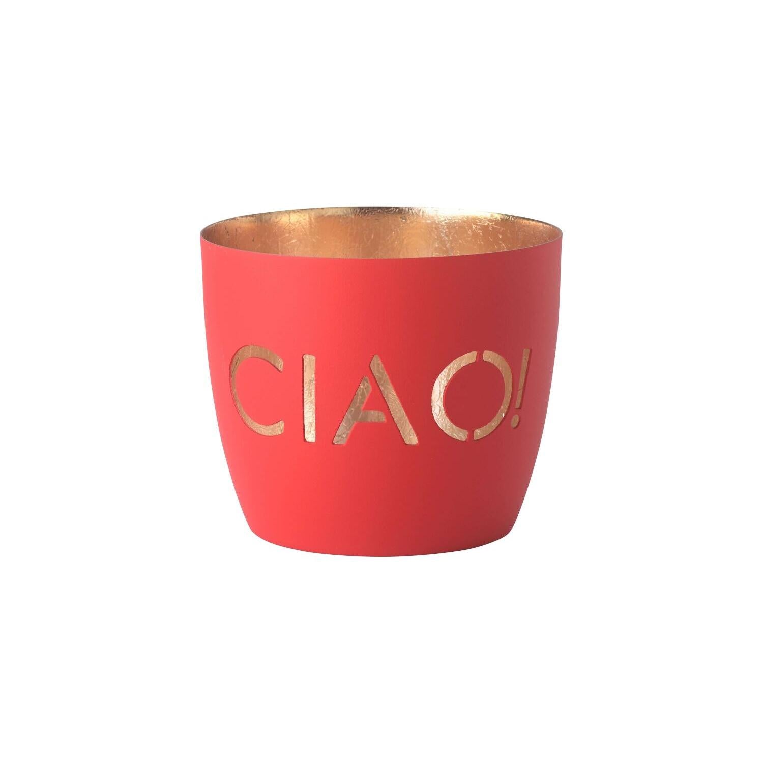 Windlicht "Madras - Ciao" - M (Rot/Gold)