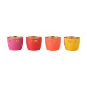 Windlicht "Madras" im 4er-Set - XS (Neon Gelb/Orange/Purple/Rot)