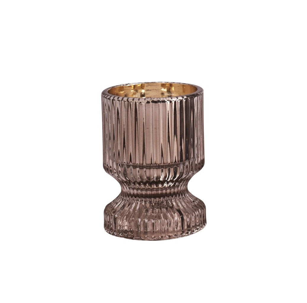 Windlicht mit Fuß "Jacquard" - 7x7x9,8 cm (Sandstone)