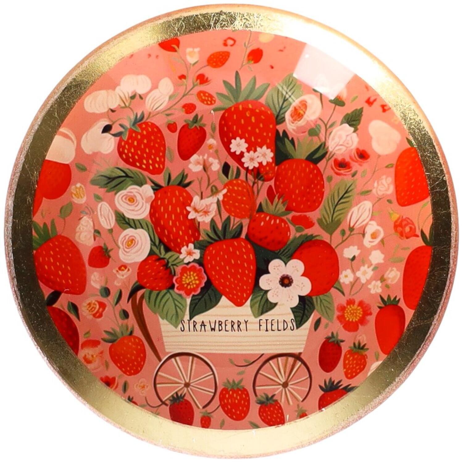 Glasteller "Love Plates - Strawberry fields" - S (Rosa)