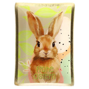 Glasteller "Love Plates - Hase, Frohe Ostern" - M (Gelb)